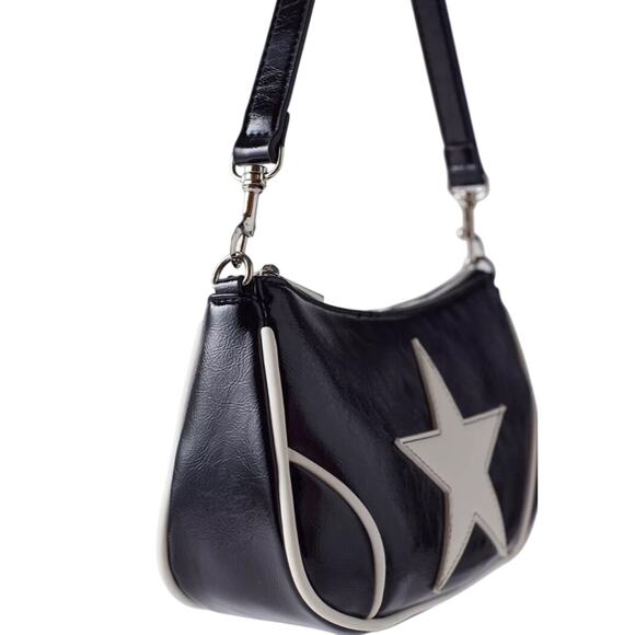 NWT Daphne Star Faux Leather Moto Bag - Picture 3 of 3